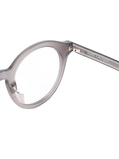 Shop Saint Laurent Eyewear Round Frame Optical Glasses - Grey