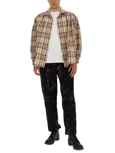 Aïe Aie Seersucker Cotton Shirt In Yellow