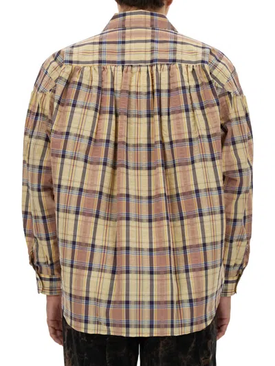 Aïe Aie Seersucker Cotton Shirt In Yellow