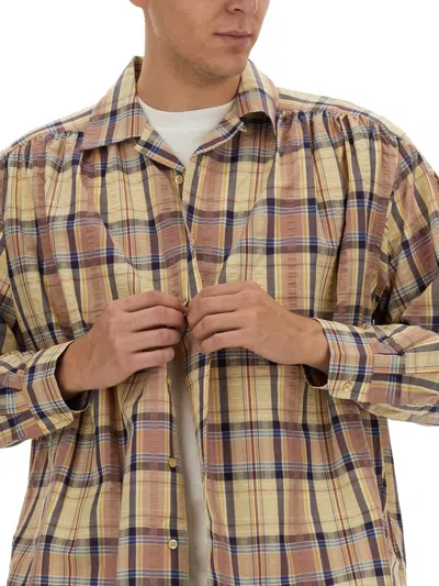 Aïe Aie Seersucker Cotton Shirt In Yellow