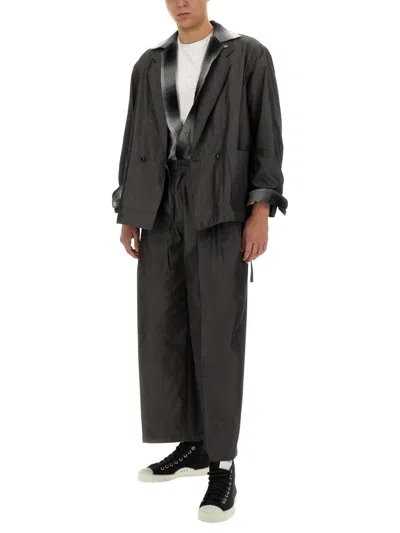 Aïe Pleated Cotton Trousers In Gray