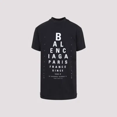 Balenciaga Optical Artwork Oversized T-shirt In Black