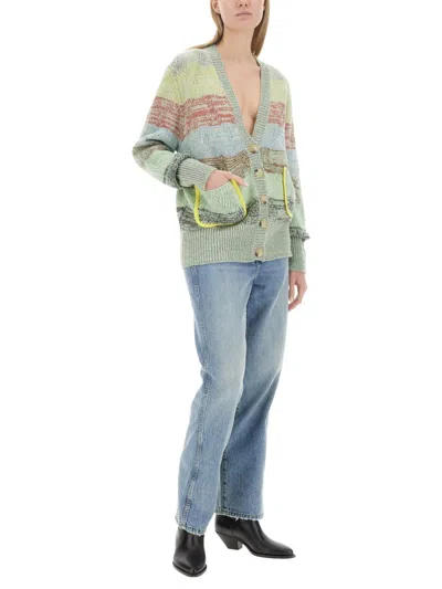 Cormio V-neck Oversize Knitwear Front Pockets In Green