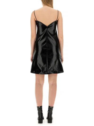 Courrèges Courreges Vinyl Ellipse Mini Sleeveless Dress In Black