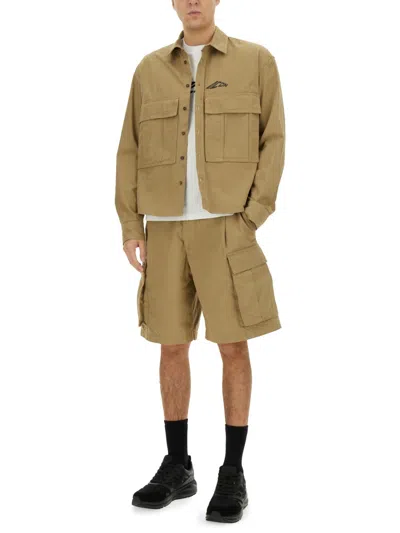 Dsquared2 Cropped Long Sleeve Shirt With Button-down Collar In Nude