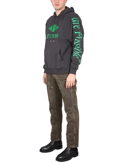 Etudes Studio Sweatshirt With Logo Embroidery In Gray