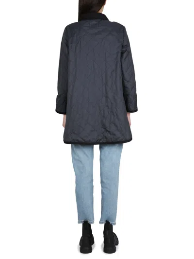 Lavenham Quilted-pattern Coat In Gray