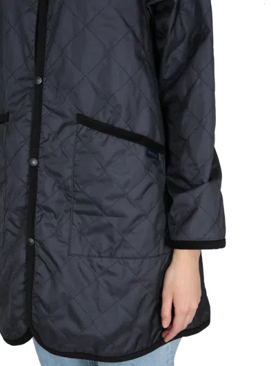 Lavenham Quilted-pattern Coat In Gray