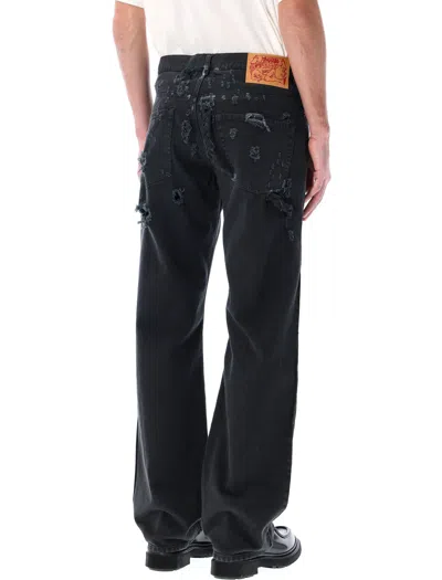 Magliano Braided Back Denim Jeans In Black