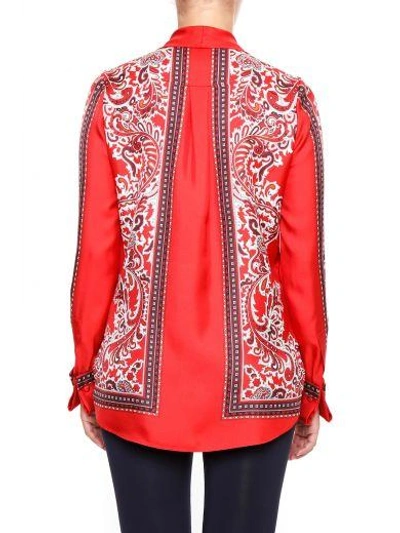 Shop Alexander Mcqueen Paisley Blouse In Red Brown|bianco