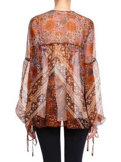 Shop Chloé Blouse In Multicolour|arancio