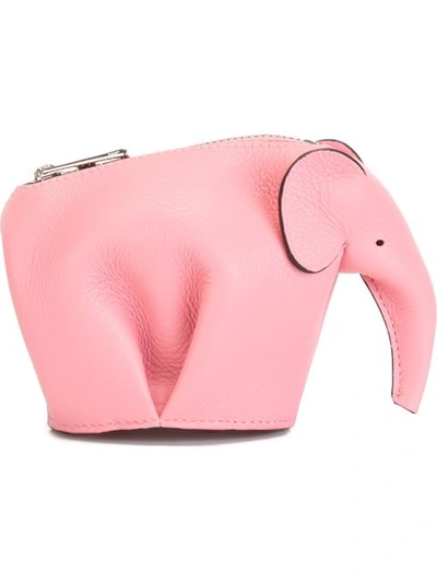 Loewe Pink Small Elephant Coin Pouch In Candyrosa