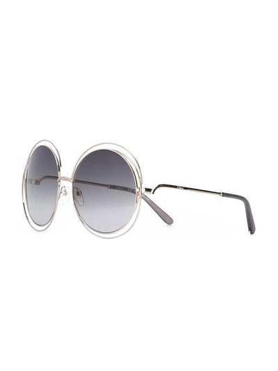 Shop Chloé Eyewear 'carlina' Sunglasses - Metallic