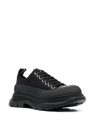 Alexander Mcqueen Tread Slick Sneakers In Black Silver