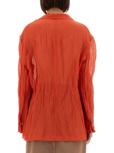 Alysi Wrinkled Effect Shirt In Orange