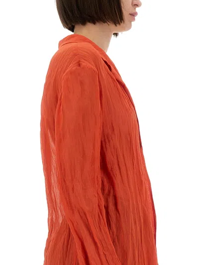 Alysi Wrinkled Effect Shirt In Orange