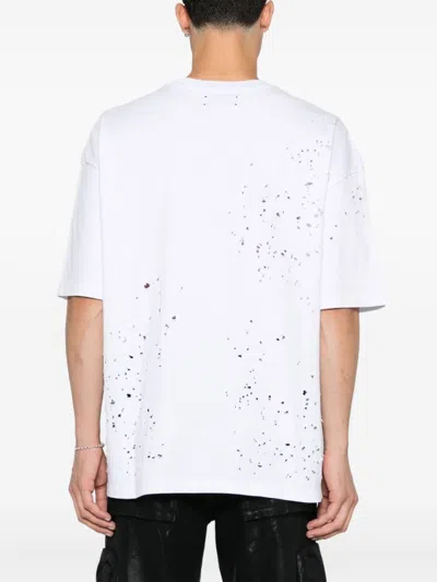 Amiri Hollywood Shotgun Distressed T-shirt In White