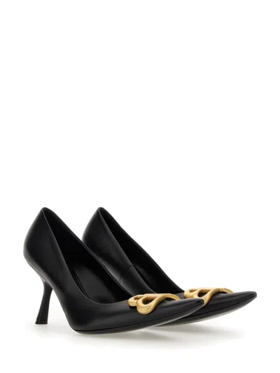 Balenciaga 90mm Flex Bb Leather Pumps In Black