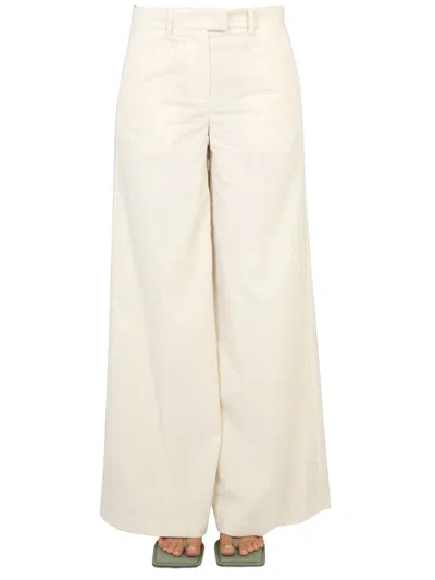 Ballantyne Wide-leg Trousers With Belt Loops And Pockets In Neutral