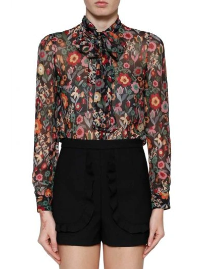 Red Valentino Floral Blouse In Multicolor