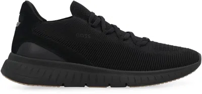 Hugo Boss Boss Slon Fabric Low-top Sneakers In Black
