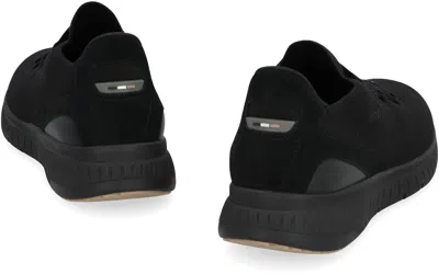 Hugo Boss Boss Slon Fabric Low-top Sneakers In Black