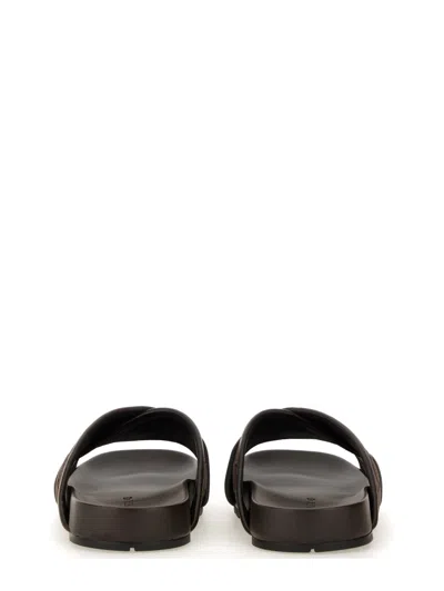 Bottega Veneta Tarik Intrecciato Suede Leather Slides In Brown