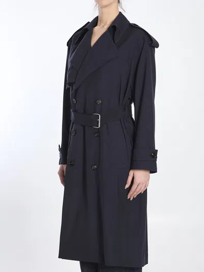 Bottega Veneta Women's Wool Trench Coat In Blue