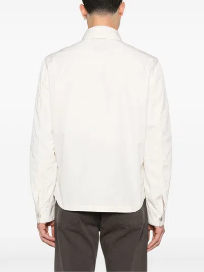 Brunello Cucinelli Shirt-style Outerwear Unlined In Water-repellent Microfibre With Heat Tapes In White