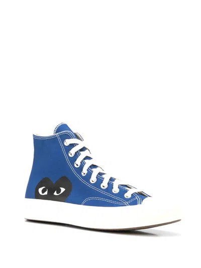 Comme Des Garçons Play Play Converse Cotton High Sneakers In Blue