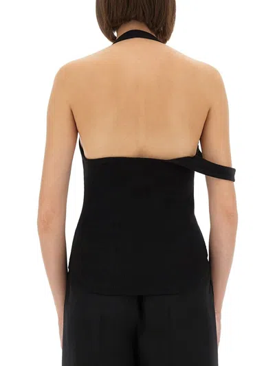 Courrèges Tank Top With Asymmetrical Buckle In Multi