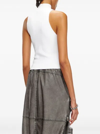 Diesel Women's Cut-out Logo Tank Top In White