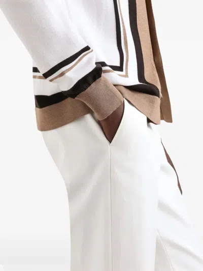 Dolce & Gabbana Wool Cardigan With Dg Embroidery In Neutrals