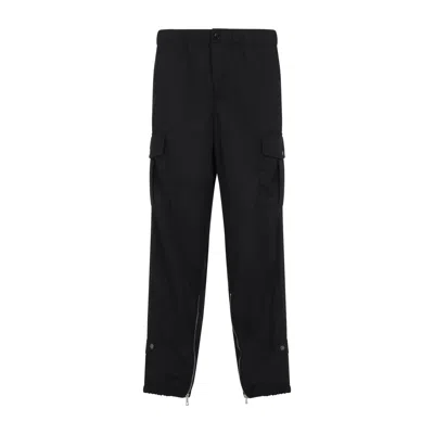 Dries Van Noten Relaxed Fit Black Cargo Trousers In Black