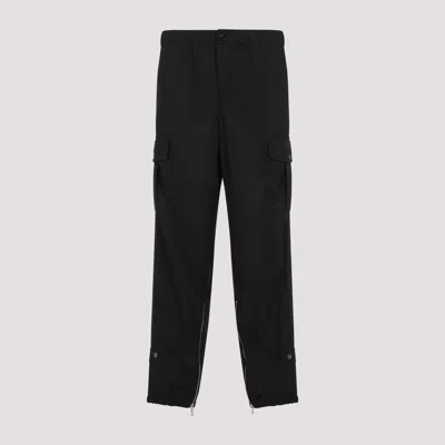 Dries Van Noten Relaxed Fit Black Cargo Trousers In Black