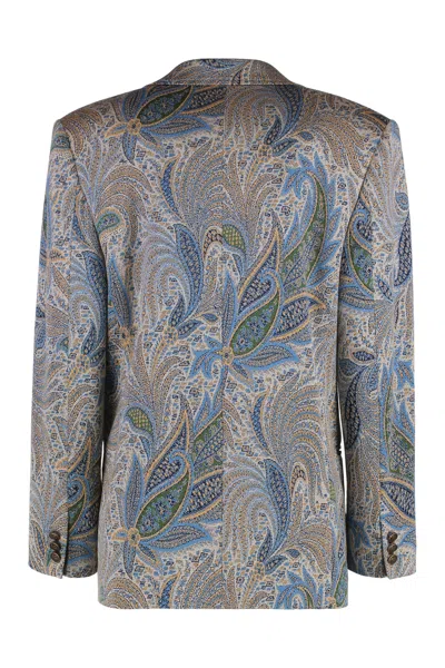 Etro Double-breasted Jacket In Multi