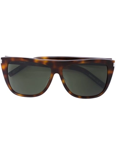 Shop Saint Laurent 'sl 1' Sunglasses In Brown