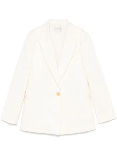 Forte Forte Cotton Single-breasted Blazer Jacket In White