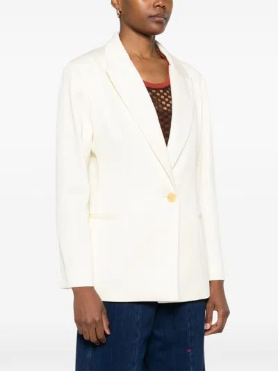 Forte Forte Cotton Single-breasted Blazer Jacket In White