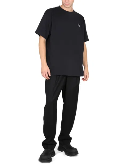 Fred Perry Raf Simons Oversized Logo T-shirt In Blue