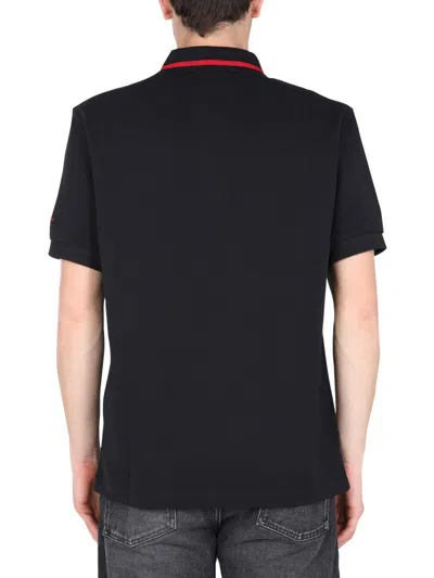 Fred Perry Raf Simons Regular Fit Polo Shirt In Black