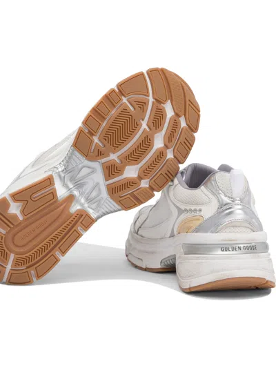 Golden Goose Lightstar Net Leather And Suede Upper Tpu Star Net Heel And Spur In White