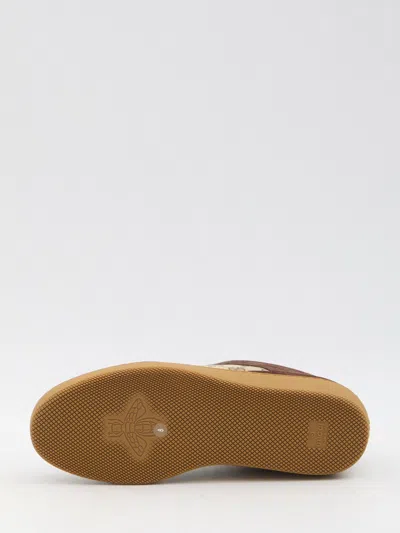 Gucci Men G75 Low-top Supreme Gg Fabric And Suede Sneakers In Brown