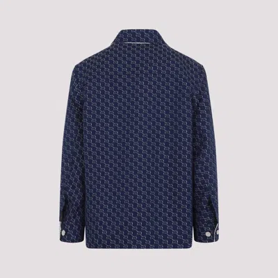 Gucci Gg Shadow Puffer Jackets Blue In Blue