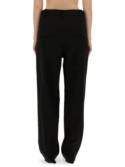 Isabel Marant High Waist Wide Leg Trousers With Button Detail In Black