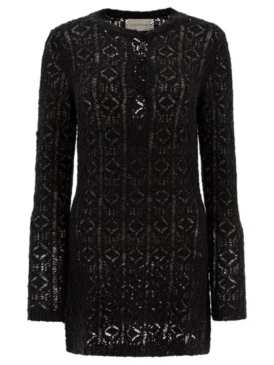 Loulou Studio Lace Stitch Dress In Black