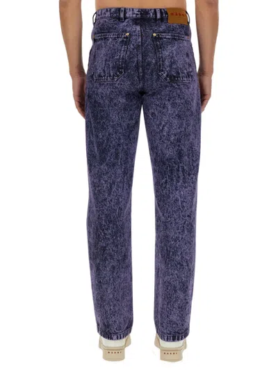 Marni Marbled Effect Jeans In Animal Print