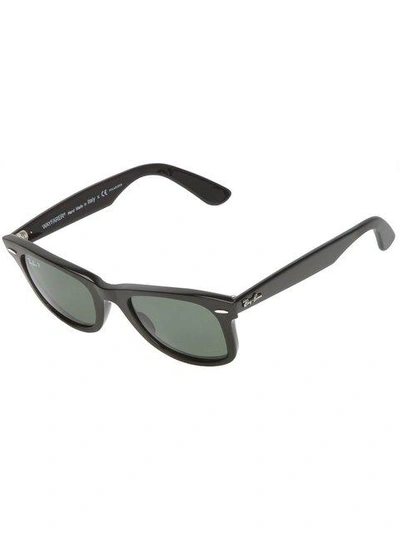 Shop Ray Ban Rectangular Framed Sunglasses In Black