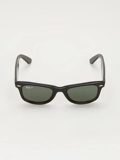 Shop Ray Ban Rectangular Framed Sunglasses In Black