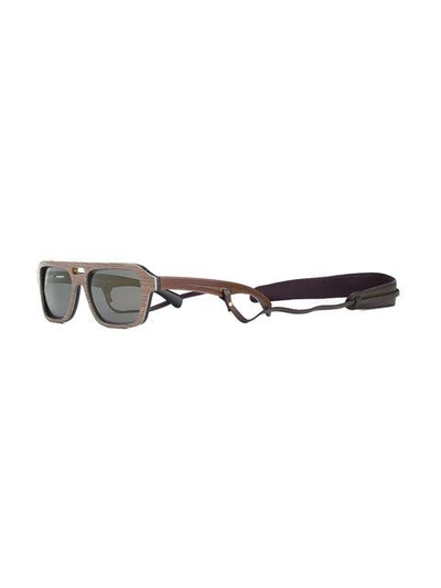 Shop Gold And Wood 'ashbury' Sunglasses In Brown